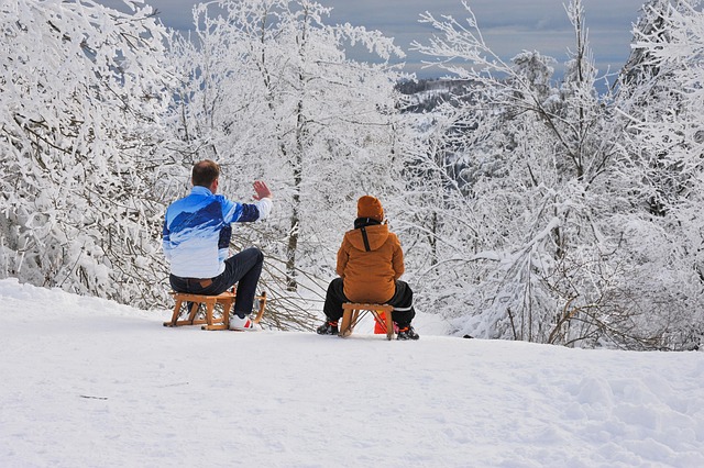 Rodelbahn im Winter